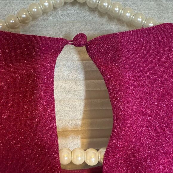 ML Monique Lhuillier Purple Metallic Knit Dress - Picture 15 of 16